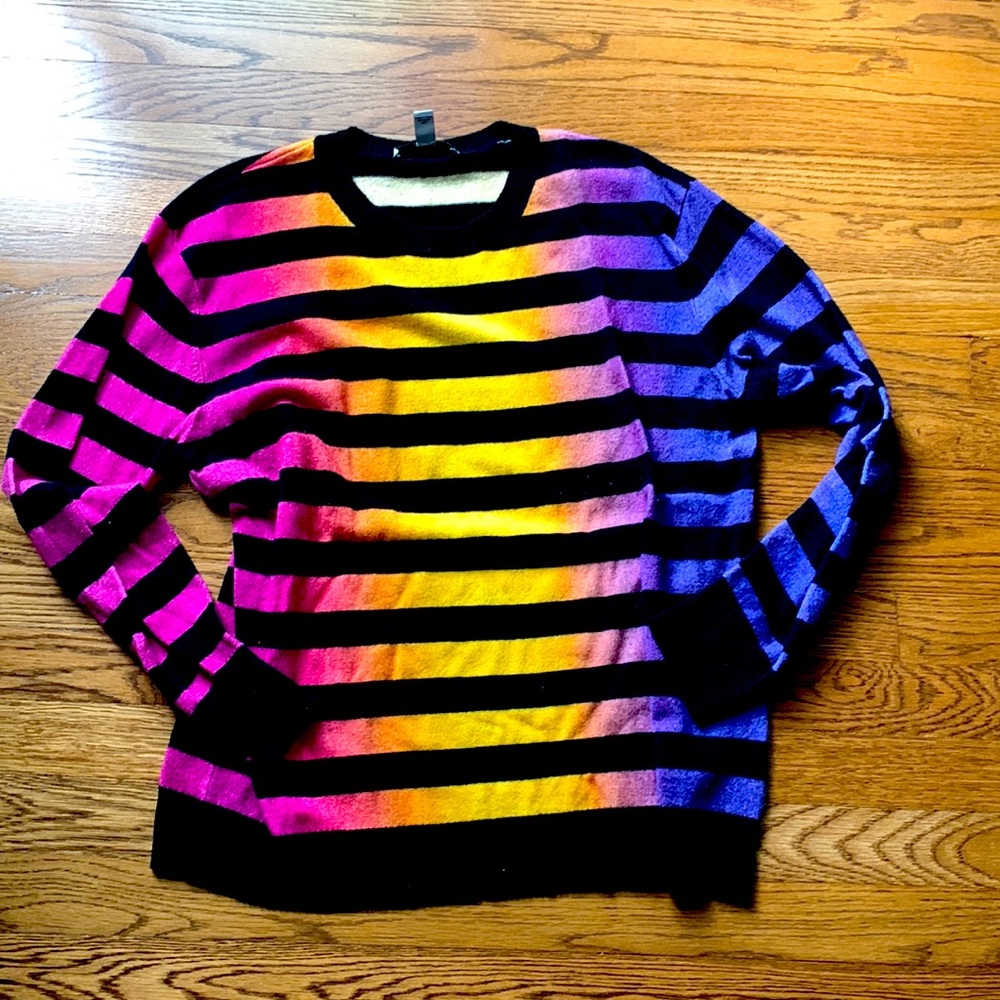 Rainbow striped cashmere sweater